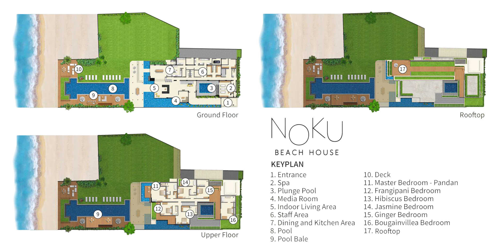 Noku Beach House - keyplan
